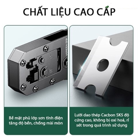 Kìm bấm mạng RJ45/RJ11 Cat5, Cat5e, Cat6 chính hãng Ugreen 70683 cao cấp